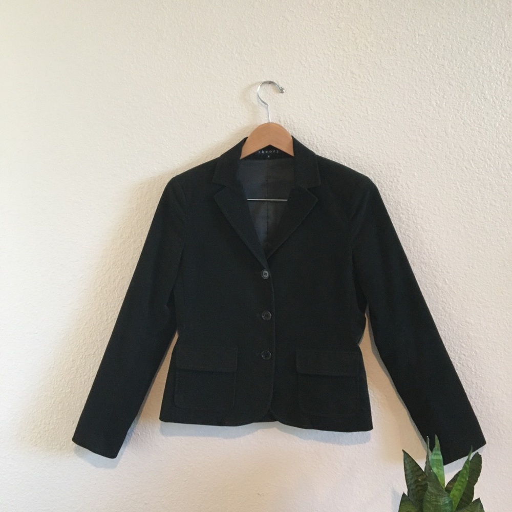 THEORY corduroy blazer jacket Green Size 8